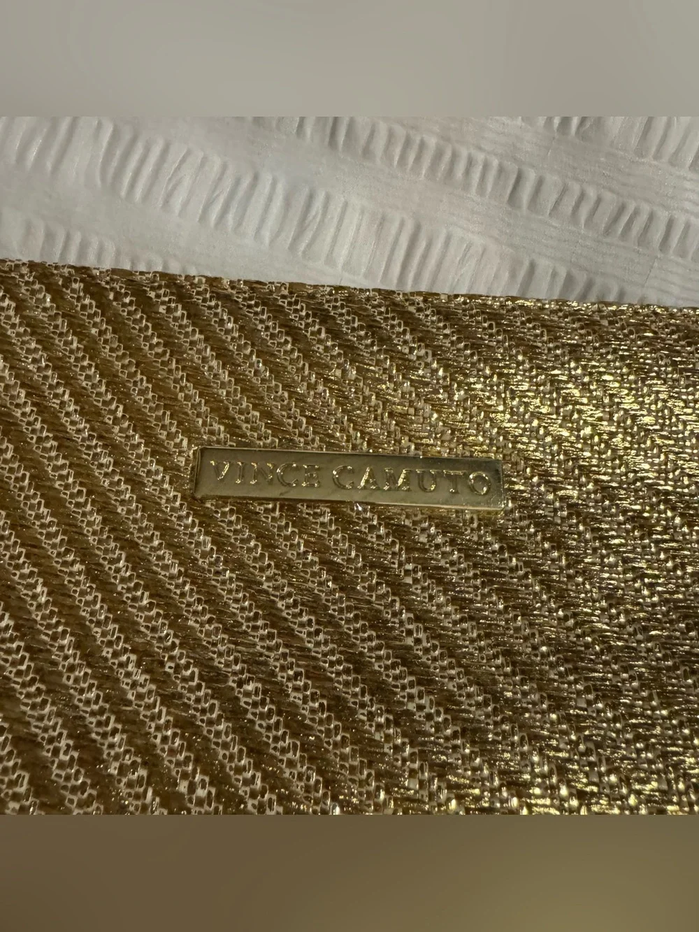 Vince Camuto Gold Metallic Makeup Pouch Clutch Bag NWT Starfish Tassel